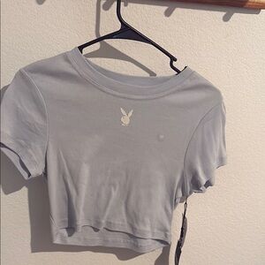 PLAYBOY Purple Fitted Crop T-Shirt